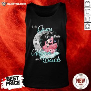 Flamingo This Gams Loves Her Grandkids To The Moon And Back Tank Top- Design By Daintytee.com