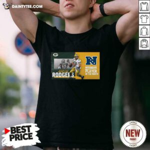 Green Bay Packers Aaron Rodgers Offensive Player Of The Month 2021 Shirt- Design By Daintytee.com