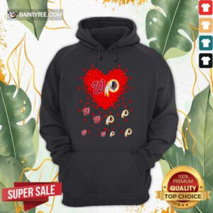Heart Red Washington And Redskins Team Football Hoodie- Design By Daintytee.com