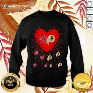 Heart Red Washington And Redskins Team Football Sweatshirt- Design By Daintytee.com