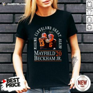 Making Cleveland Browns Great Again Mayfield Beckham Jr 20 V-neck- Design By Daintytee.com