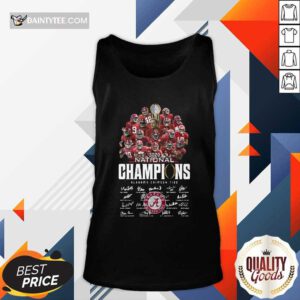 2020 National Champions Alabama Crimson Tide Team Football Players Signatures Tank Top- Design By Daintytee.com