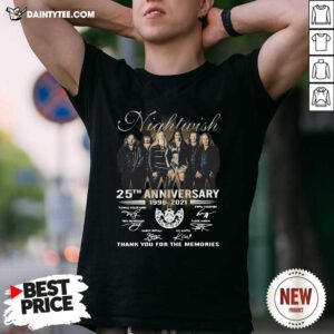 Nightwish 25th Anniversary 1996 2021 Thank You For The Memories Signatures Shirt- Design By Daintytee.com