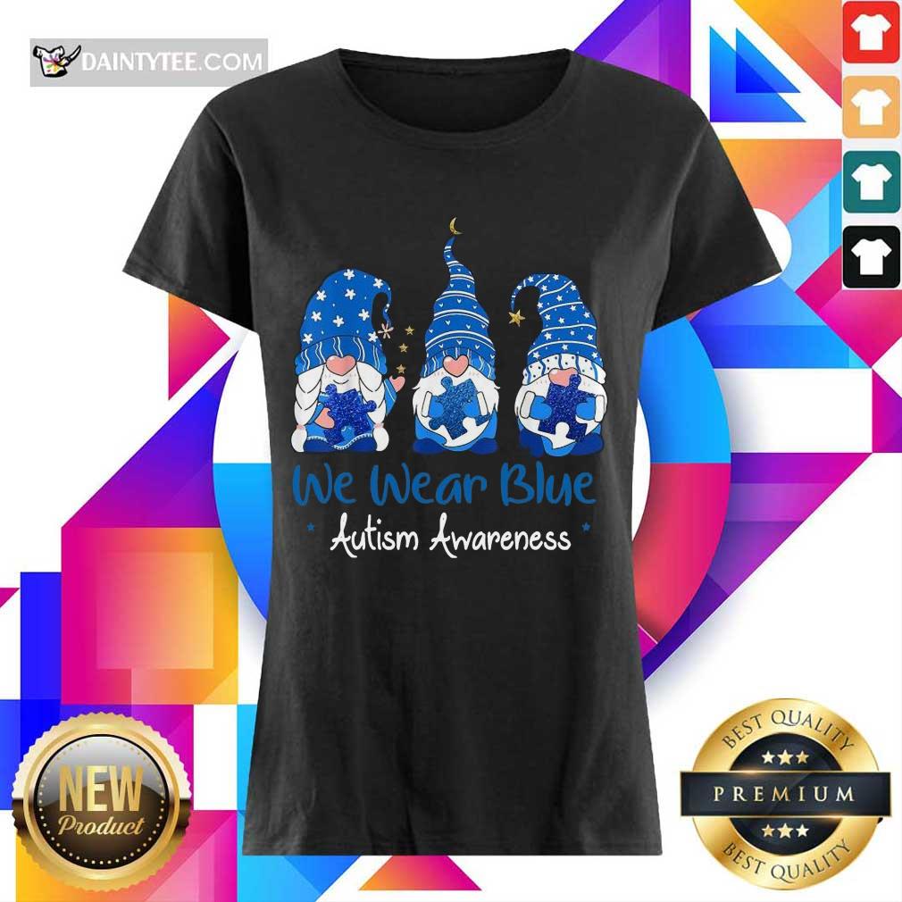 Awesome 3 Gnomes Holding Blue Puzzle Awareness Ladies Tee Awesome 3 Gnomes Holding Blue Puzzle Awareness Ladies Tee