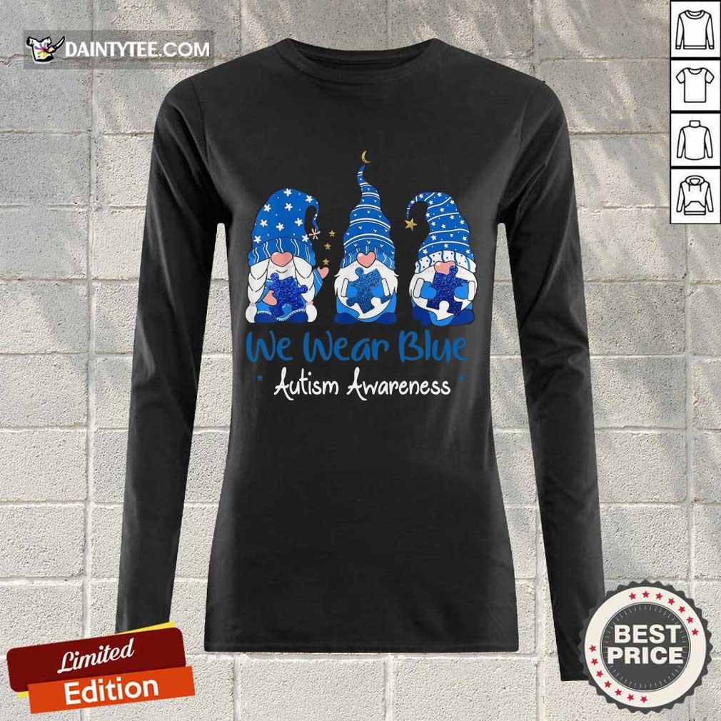 Awesome 3 Gnomes Holding Blue Puzzle Awareness Long-sleeved Awesome 3 Gnomes Holding Blue Puzzle Awareness Long-sleeved
