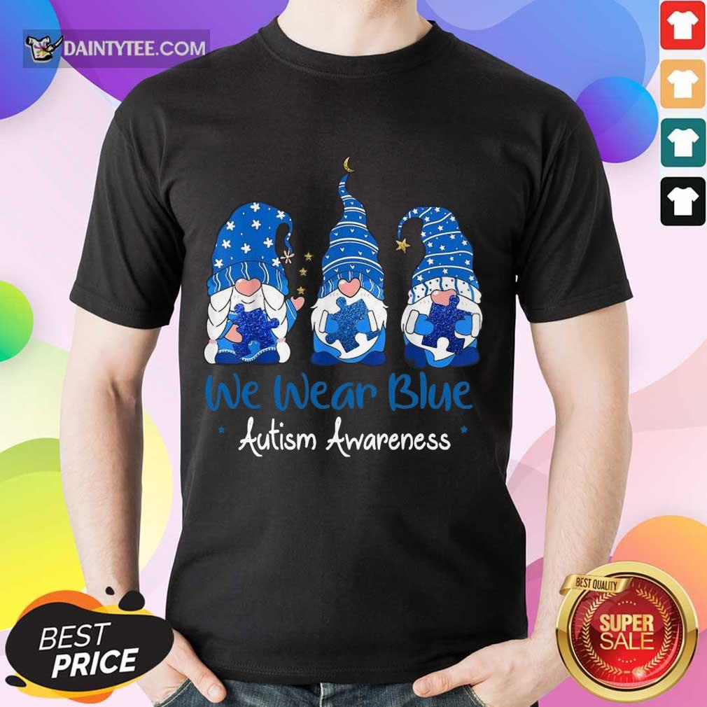 Awesome 3 Gnomes Holding Blue Puzzle Awareness Shirt