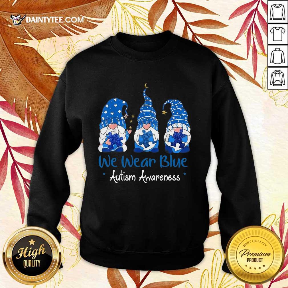 Awesome 3 Gnomes Holding Blue Puzzle Awareness Sweater Awesome 3 Gnomes Holding Blue Puzzle Awareness Sweater