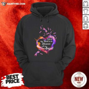 Heart Half Of My Heart Is In Heaven With My Angel Butterfly Hoodie- Design By Daintytee.com