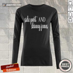 Awesome Side Part And Skinny Jeans Relaxed 2 Long-sleeved