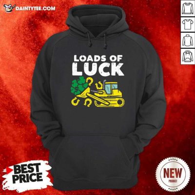 Loads Of Luck Bulldozer Shamrock St Patricks Day Boys Hoodie- Design By Daintytee.com