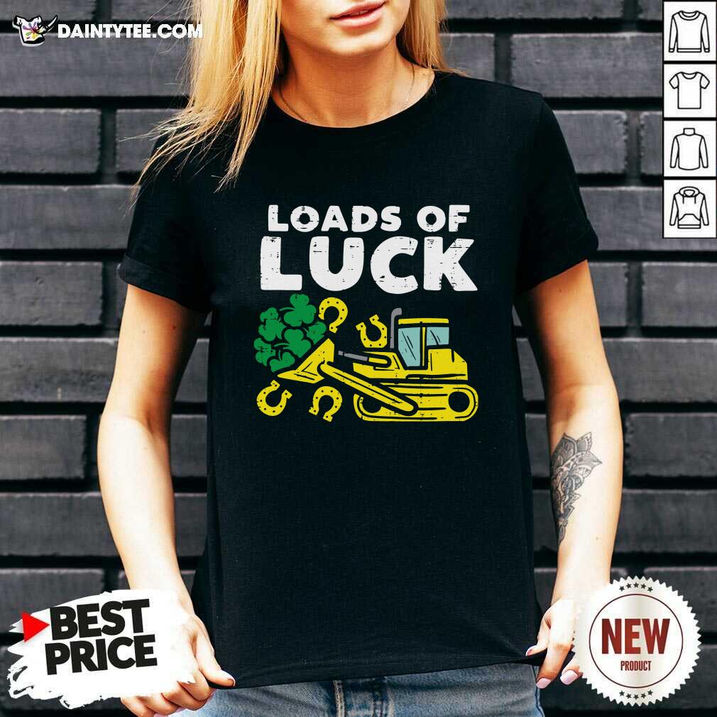 Loads Of Luck Bulldozer Shamrock St Patricks Day Boys V-neck Loads Of Luck Bulldozer Shamrock St Patricks Day Boys V-neck- Design By Daintytee.com