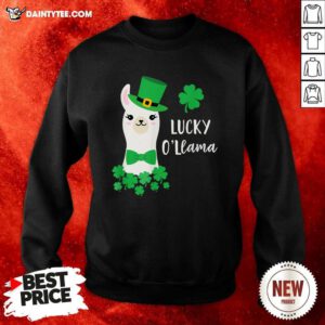Lucky Llama Shamrock St Patrick’s Day Sweatshirt- Design By Daintytee.com