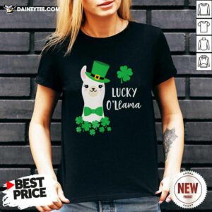Lucky Llama Shamrock St Patrick’s Day V-neck- Design By Daintytee.com