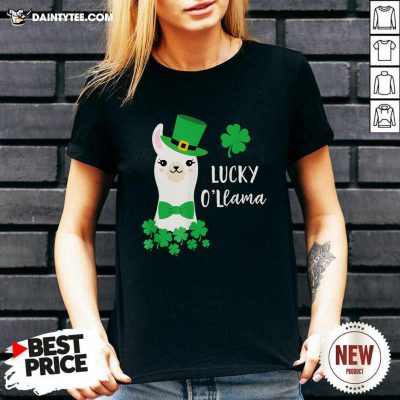 Lucky Llama Shamrock St Patrick’s Day V-neck- Design By Daintytee.com