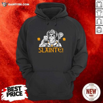 Slainte St Patricks Day Drinking Beer Lover Lucky Shamrock Hoodie- Design By Daintytee.com