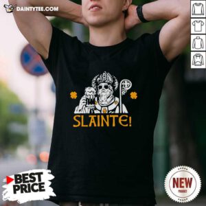 Slainte St Patricks Day Drinking Beer Lover Lucky Shamrock Shirt- Design By Daintytee.com