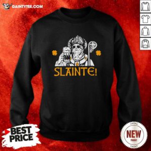 Slainte St Patricks Day Drinking Beer Lover Lucky Shamrock Sweatshirt- Design By Daintytee.com