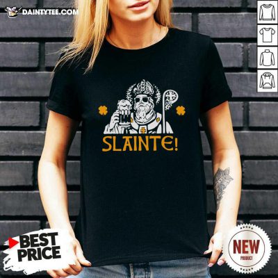 Slainte St Patricks Day Drinking Beer Lover Lucky Shamrock V-neck- Design By Daintytee.com