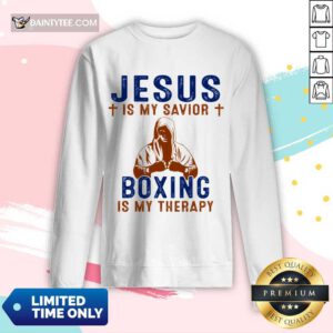 Happy Jesus Is My Savior Boxing Is My Therapy Long-sleeved