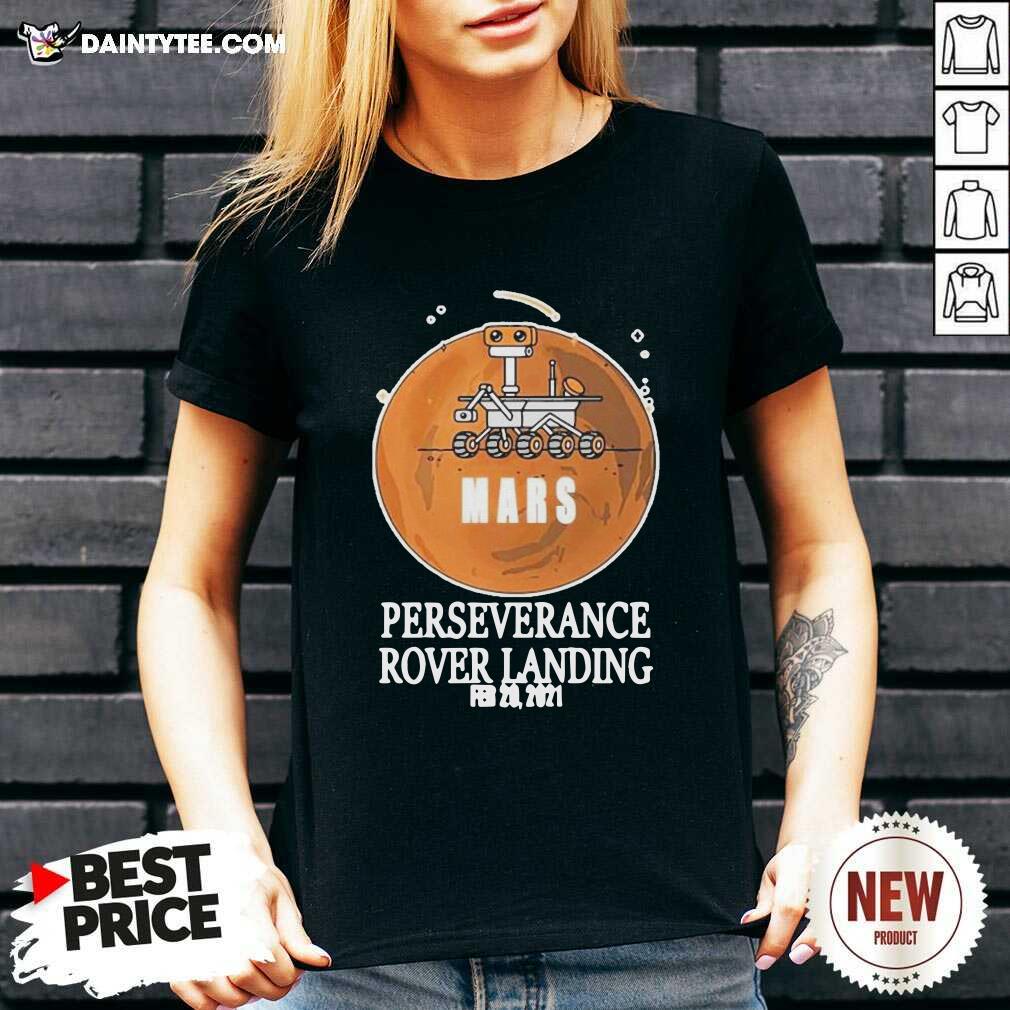 Mars Rover Landing Perseverance V-neck Mars Rover Landing Perseverance V-neck- Design By Daintytee.com
