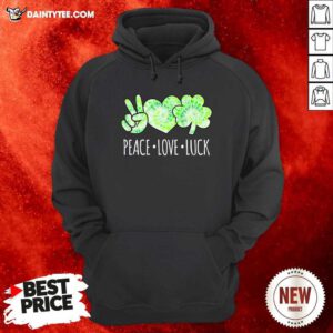 Peace Love Luck Patrick's Day Hoodie- Design By Daintytee.com