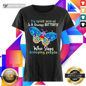 Hot Butterfly My Spirit Animal Is A Grumpy Bee Ladies Tee