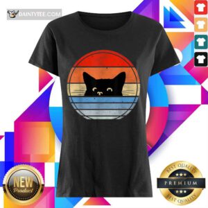 Nice Retro Black Cat Wonderful 5632 Ladies Tee