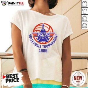 Top Gun Volleyball Tournament 1986 V-neck- Design By Daintytee.com