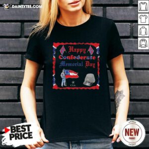 Happy Confederate Memorial Day Veteran Flag V-neck- Design By Daintytee.com