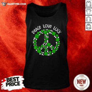 Peace Love Luck St Patrick’s Day Tank Top- Design By Daintytee.com