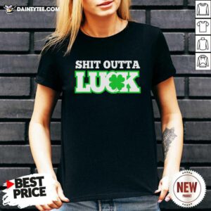 Shit Outta Luck St Patricks Day V-neck- Design By Daintytee.com