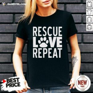 Rescue Love Repeat V-neck- Design By Daintytee.com