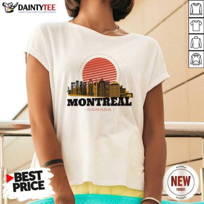 Montreal Canada Skyline V-neck- Design By Daintytee.com