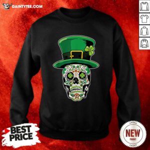 Skull Flower Patrick's Day Sweatshirt- Design By Daintytee.com