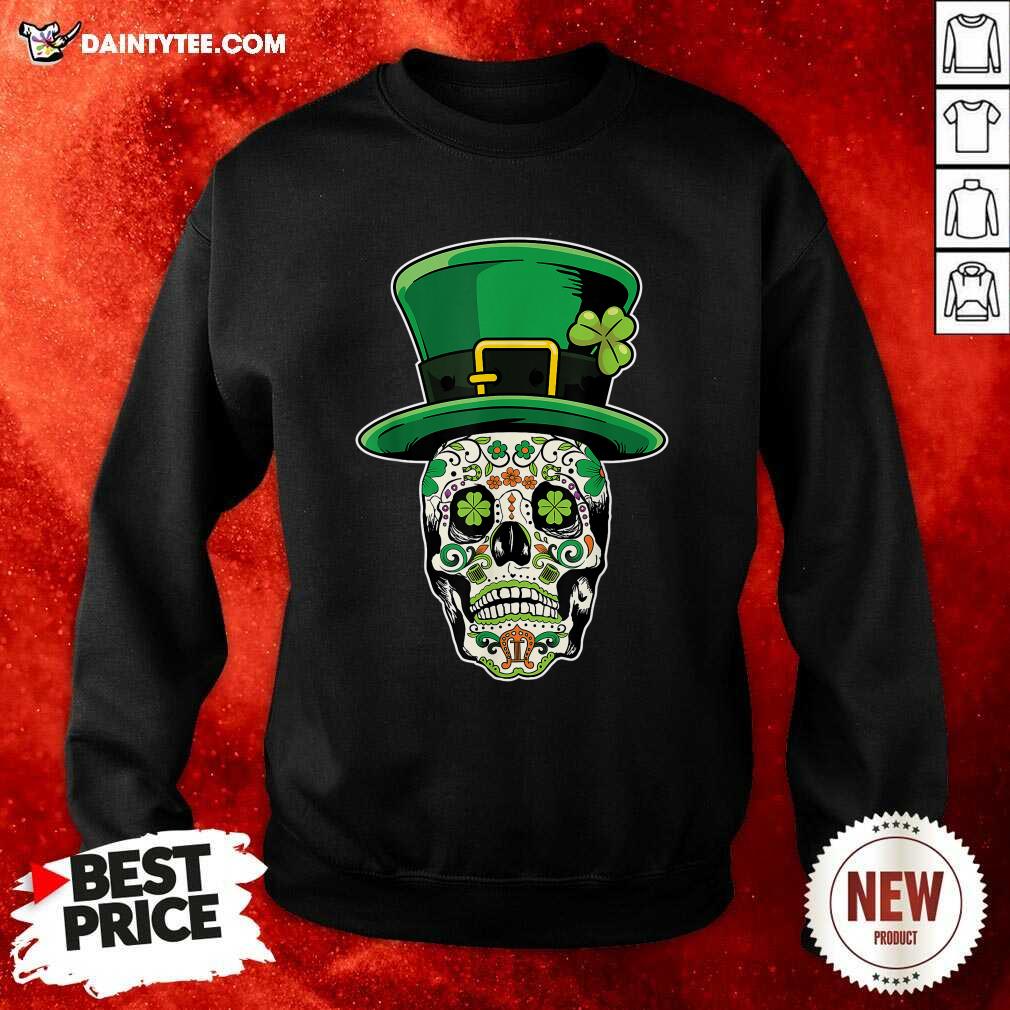 Skull Flower Patrick's Day Sweatshirt Skull Flower Patrick's Day Sweatshirt- Design By Daintytee.com