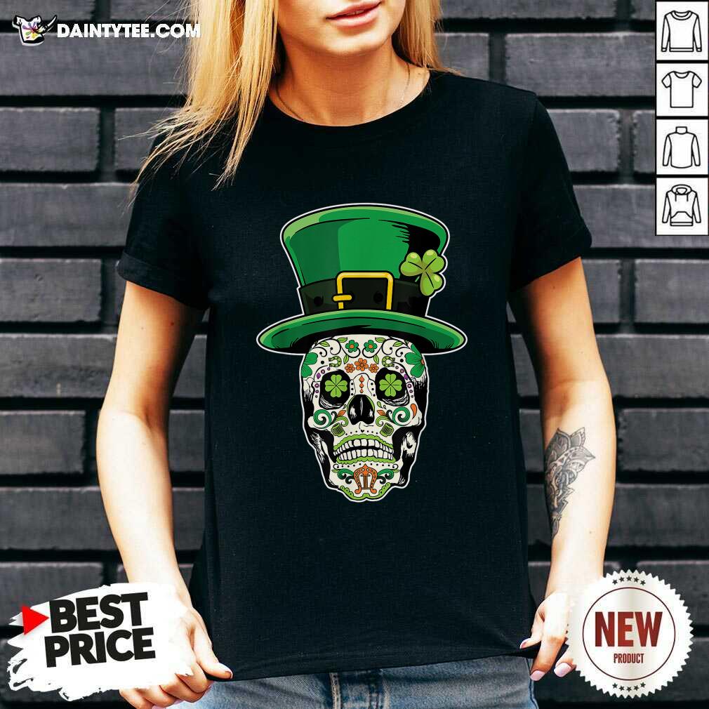 Skull Flower Patrick's Day V-neck Skull Flower Patrick's Day V-neck- Design By Daintytee.com