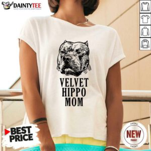 Velvet Hippo Mom Pitbull V-neck- Design By Daintytee.com