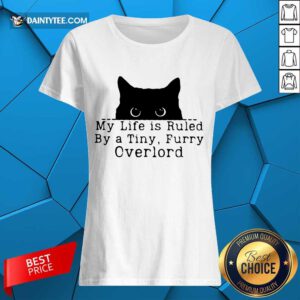 Top Black Cat My Life A Tiny Furry Overlord Ladies Tee
