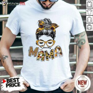 Awesome Sunflower Senior Mama Girl Bun Hair Glasses Shirt