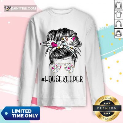 Excellent Housekeeper Girl Bun Hair Glasses Long-sleeved