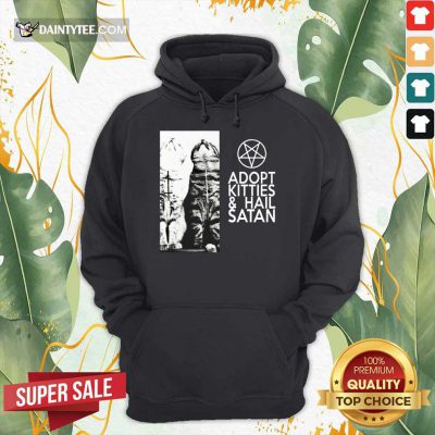Funny Adopt Kitties And Hail Satan Hoodie