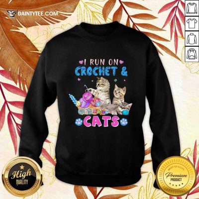 Funny I Run On Crochet And Cats Sweater