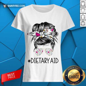 Good Dietary Aid Girl Bun Hair Glasses Ladies Tee