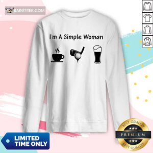 Good I'm A Simple Woman Love Coffee Golf And Beer Long-sleeved