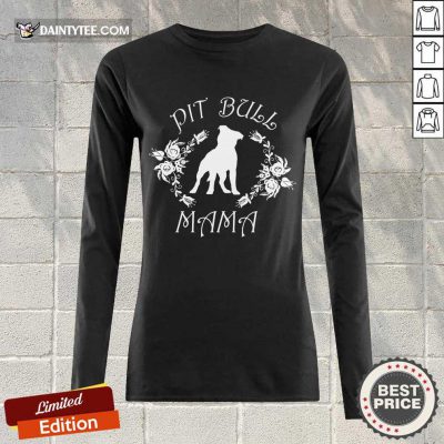 Happy Pit Bull Mama Flower Long-sleeved