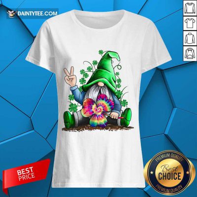 Happy St Patrick’s Day Hippie Gnome Ladies Tee