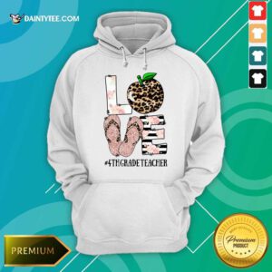 Love Apple 4th Grade Teacher Hoodie