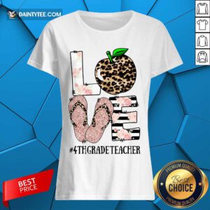 Love Apple 4th Grade Teacher Ladies Tee