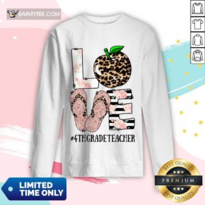 Love Apple 4th Grade Teacher Long-sleeved