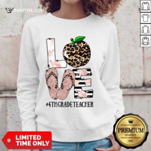 Love Apple 4th Grade Teacher Sweater